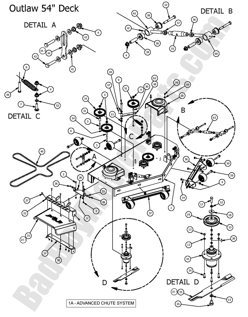2016 Outlaw XP - 54" Deck Assembly